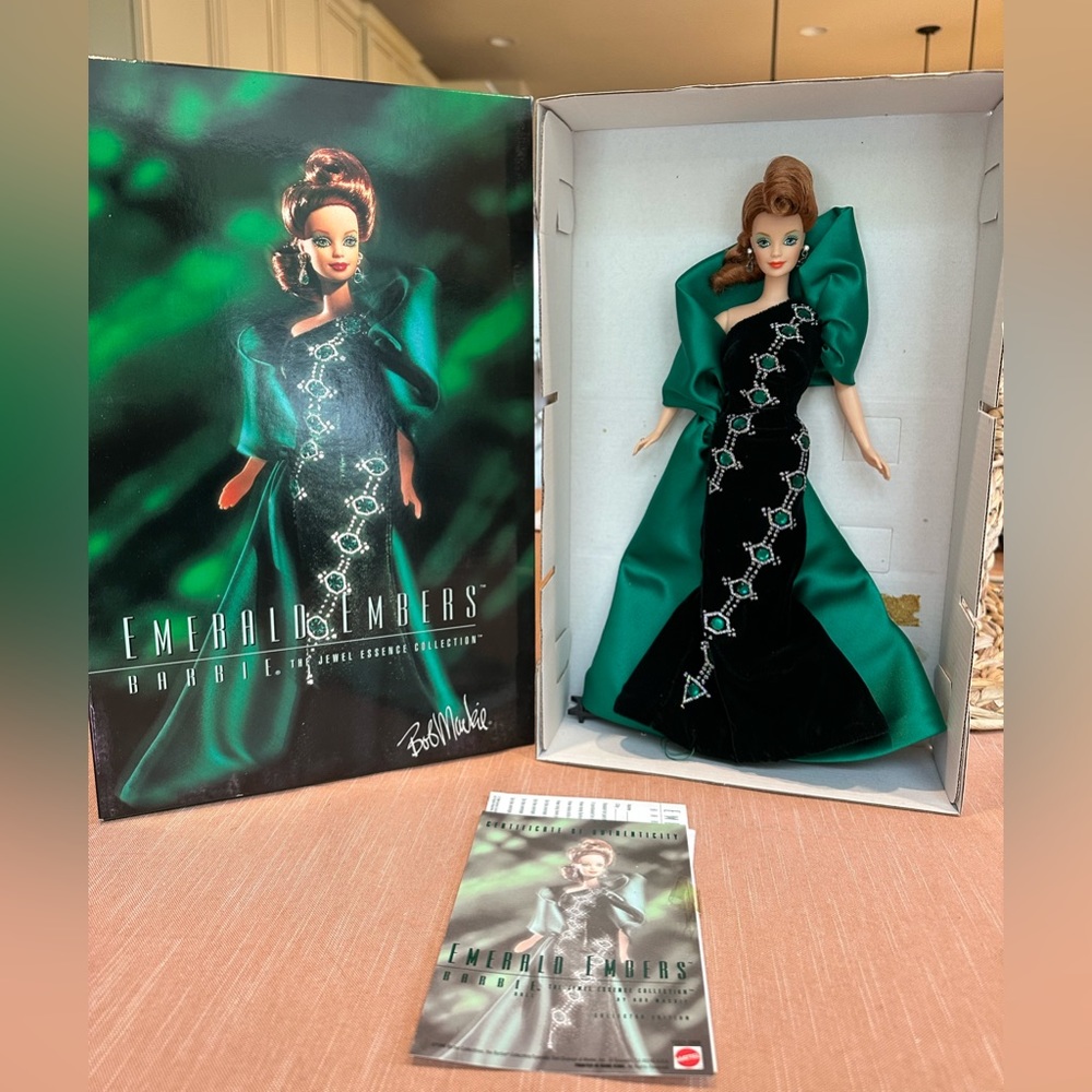 1997 Barbie Emerald Embers The Jewel Essence Collection Doll Bob Mackie Mattel
